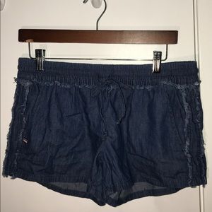 Thin denim style shorts